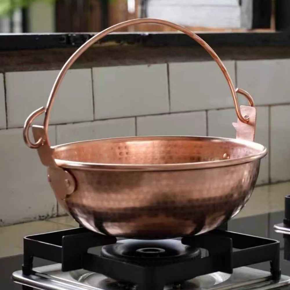 Outdoor Camping Utensils - 빈티지 구리 걸이형 냄비, 야외 캠핑용
