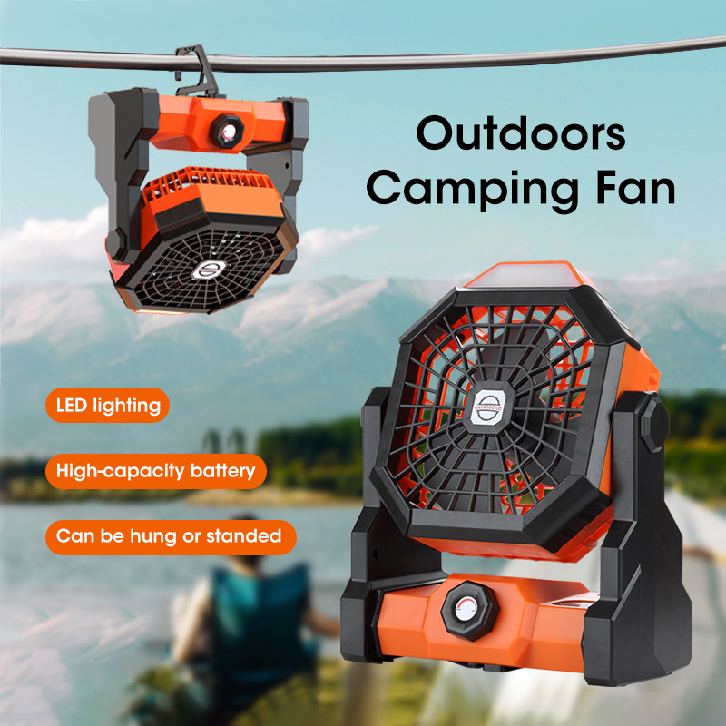 Outdoor Camping Fan - LED 랜턴과 10000mAh 캠핑 팬 휴대용