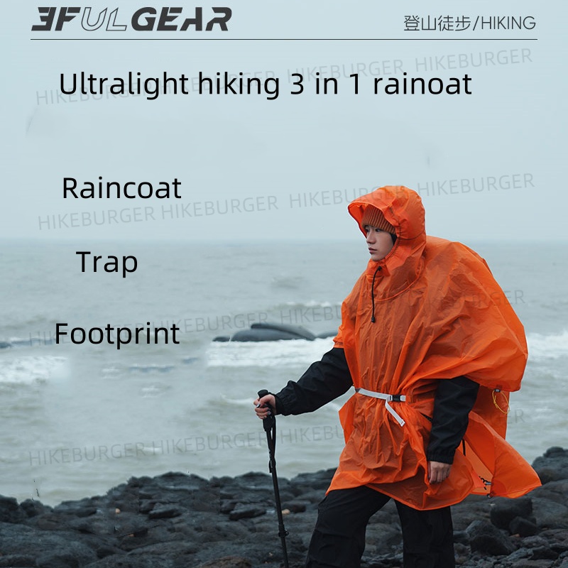 Camping Rain Poncho - 3F UL GEAR 3 In1 레인
