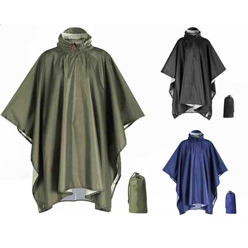 Camping Rain Poncho - 배낭여행용 헤비 듀티 레인 판초, 방수