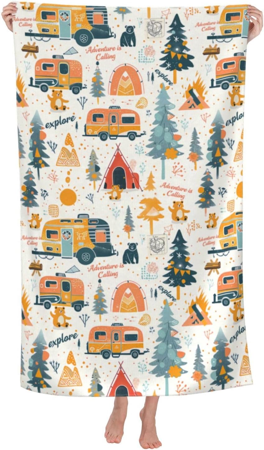 Camp Towel Microfiber - 캠핑 어드벤처 비치 타월, 마이크로파이버 속건