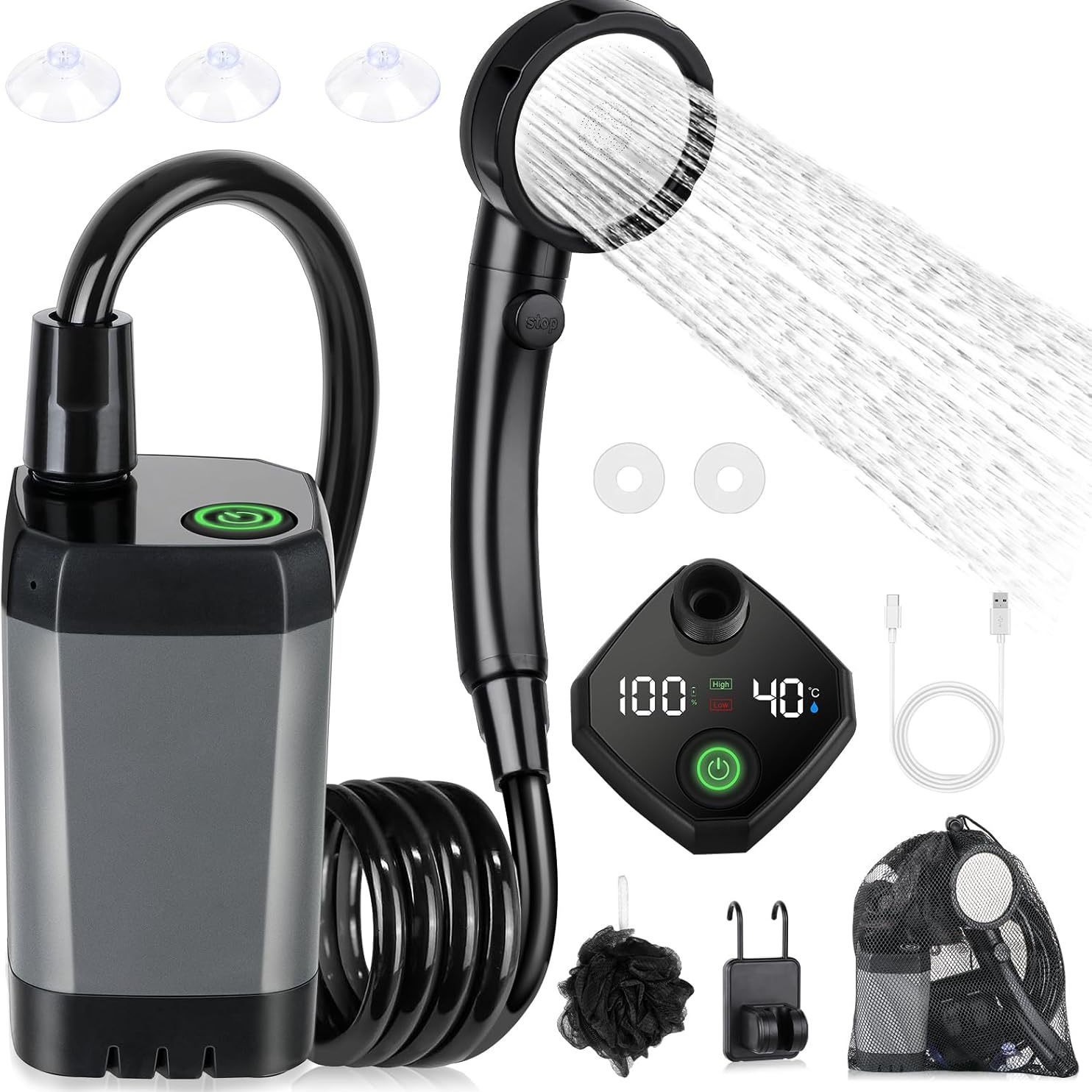 휴대용 자흡식 전기 야외 샤워기, 가정, 기숙사, 시골 - Portable Camping Shower 리뷰 및 가격