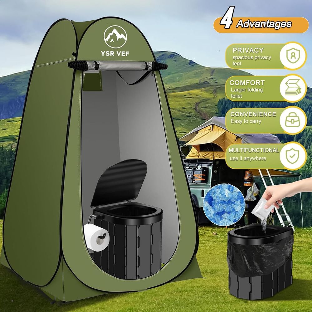 휴대용 화장실 키트, 팝업식 개인 텐트와 똥 젤 화장실 - Outdoor Camping Bag 리뷰 및 가격