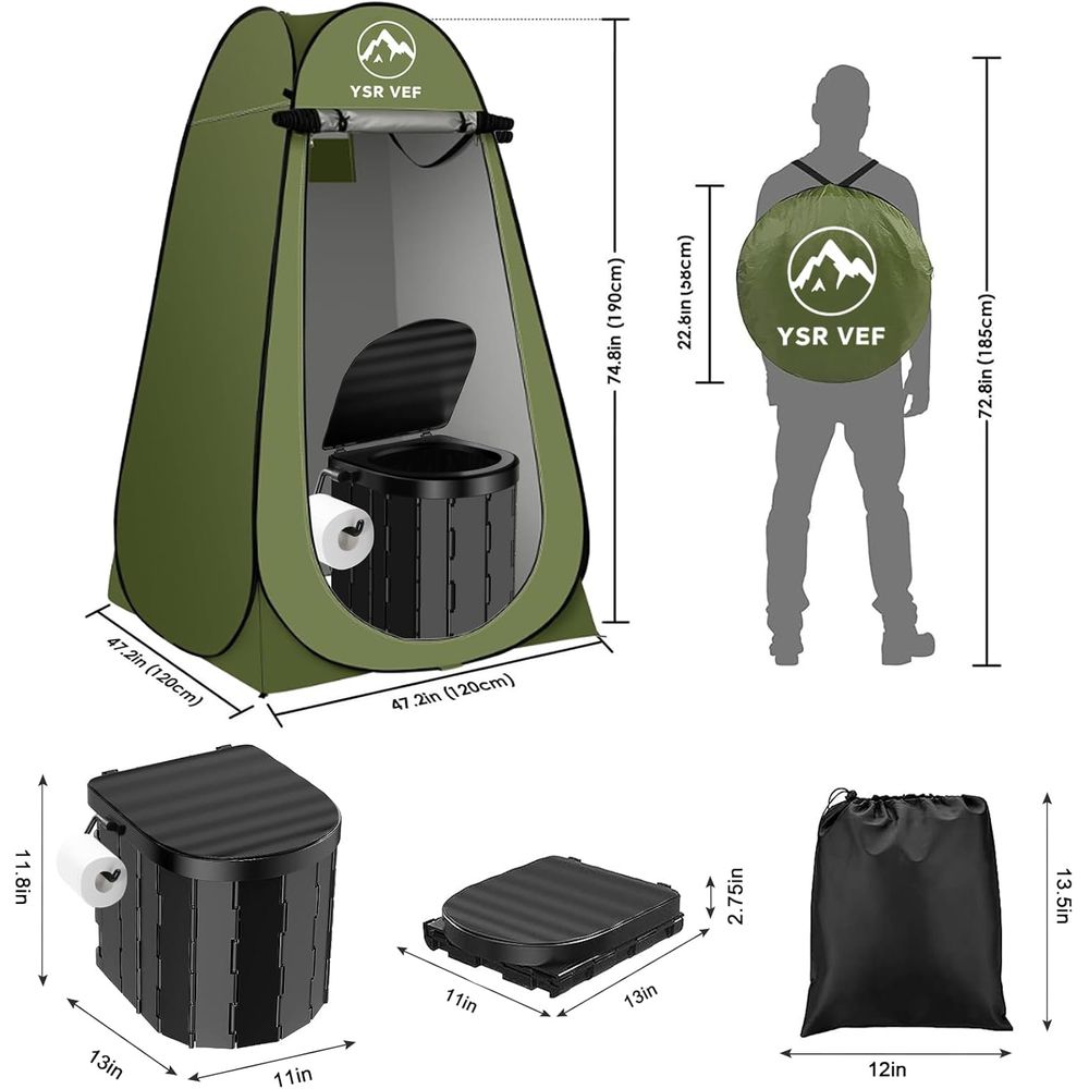 휴대용 화장실 키트, 팝업식 개인 텐트와 똥 젤 화장실 - Outdoor Camping Bag 리뷰 및 가격