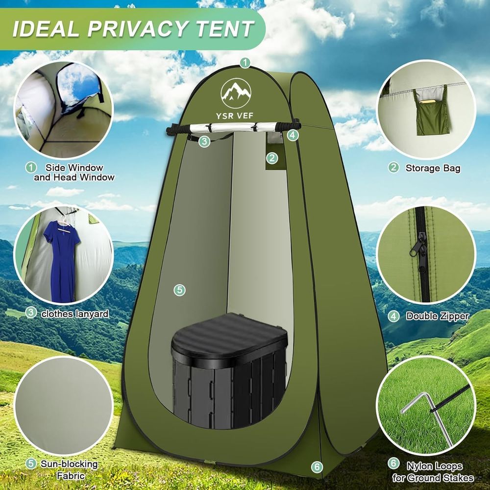 휴대용 화장실 키트, 팝업식 개인 텐트와 똥 젤 화장실 - Outdoor Camping Bag 리뷰 및 가격
