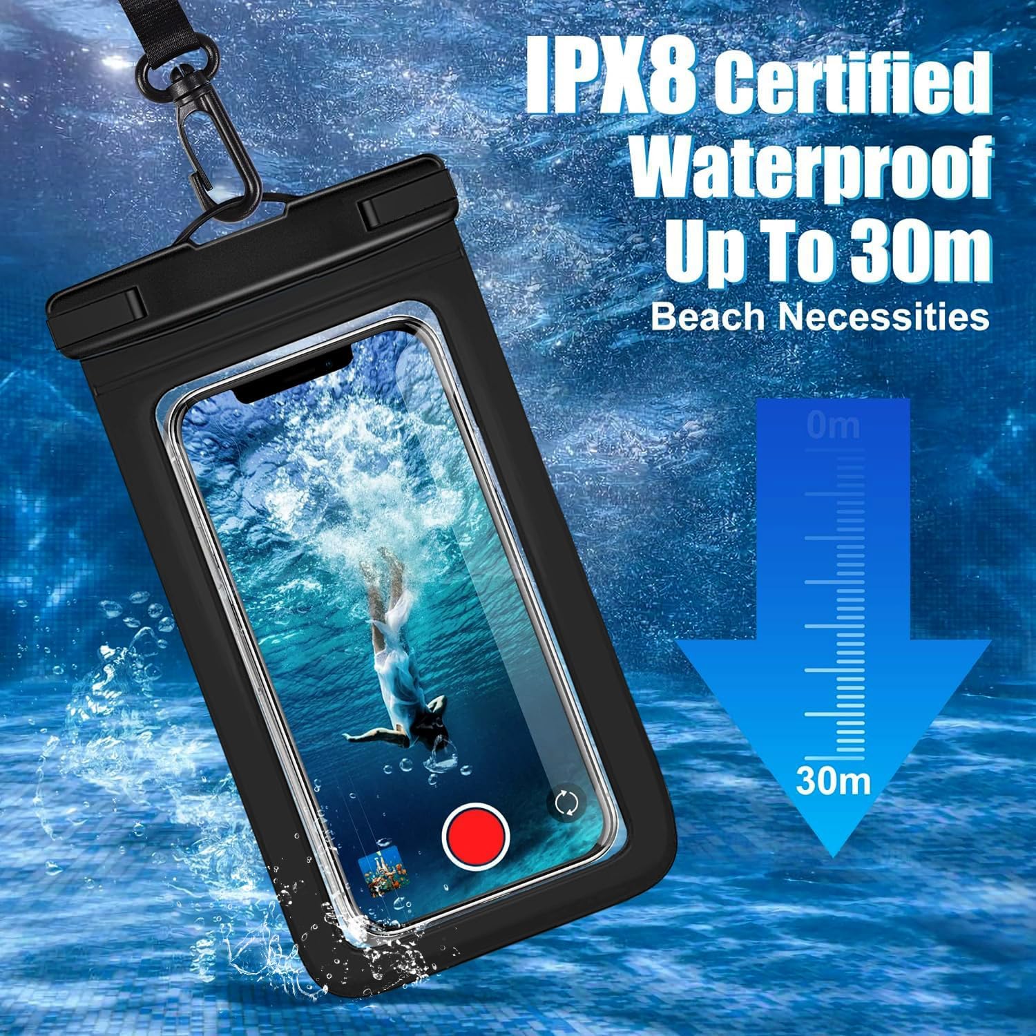 3팩 멀티컬러 IPX8 방수폰 파우치 HD 터치스크린  - Outdoor Camping Bag 리뷰 및 가격