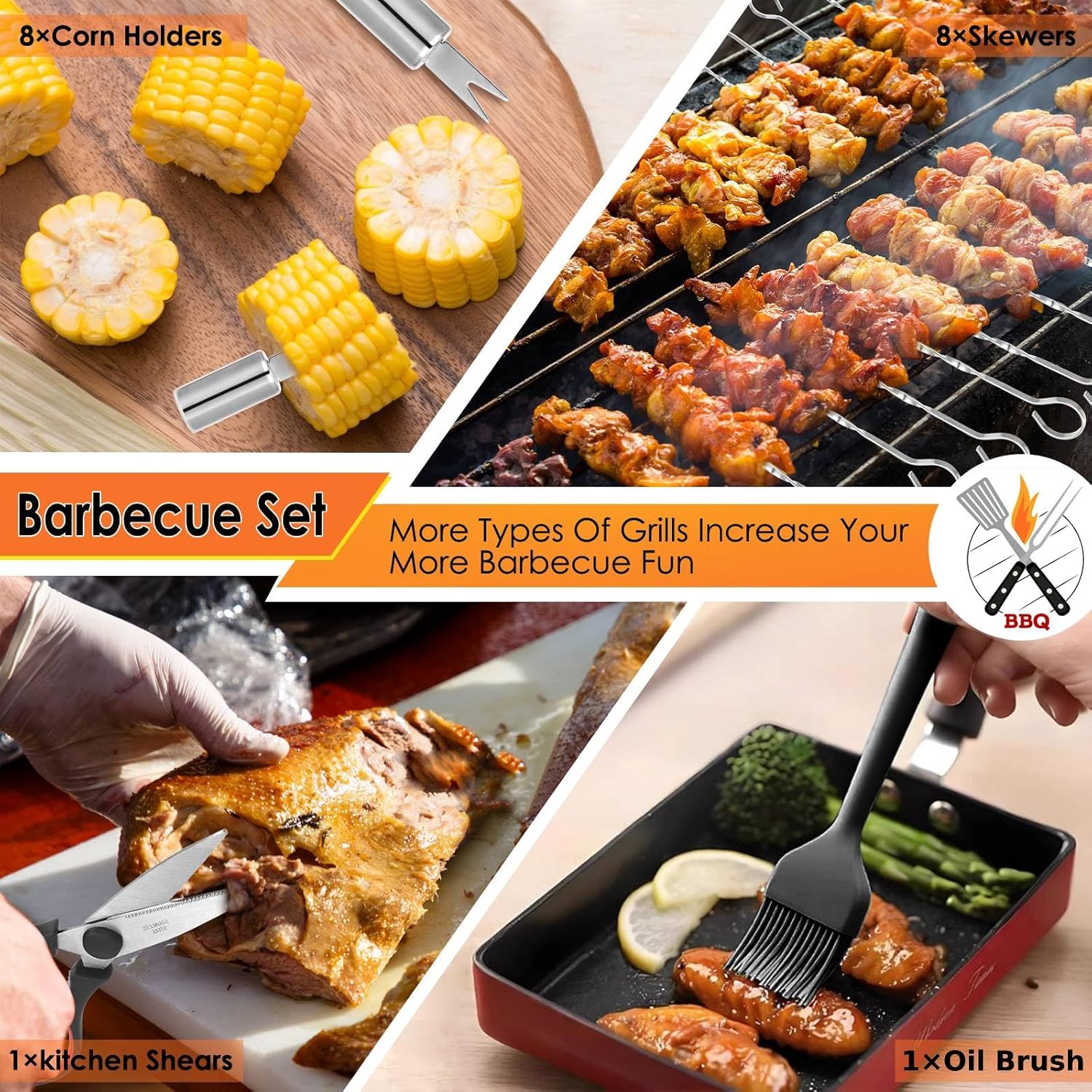 34종 헤비듀티 그릴 도구 세트 (야외 캠핑용), 스테 - Outdoor Camping Utensils 리뷰 및 가격