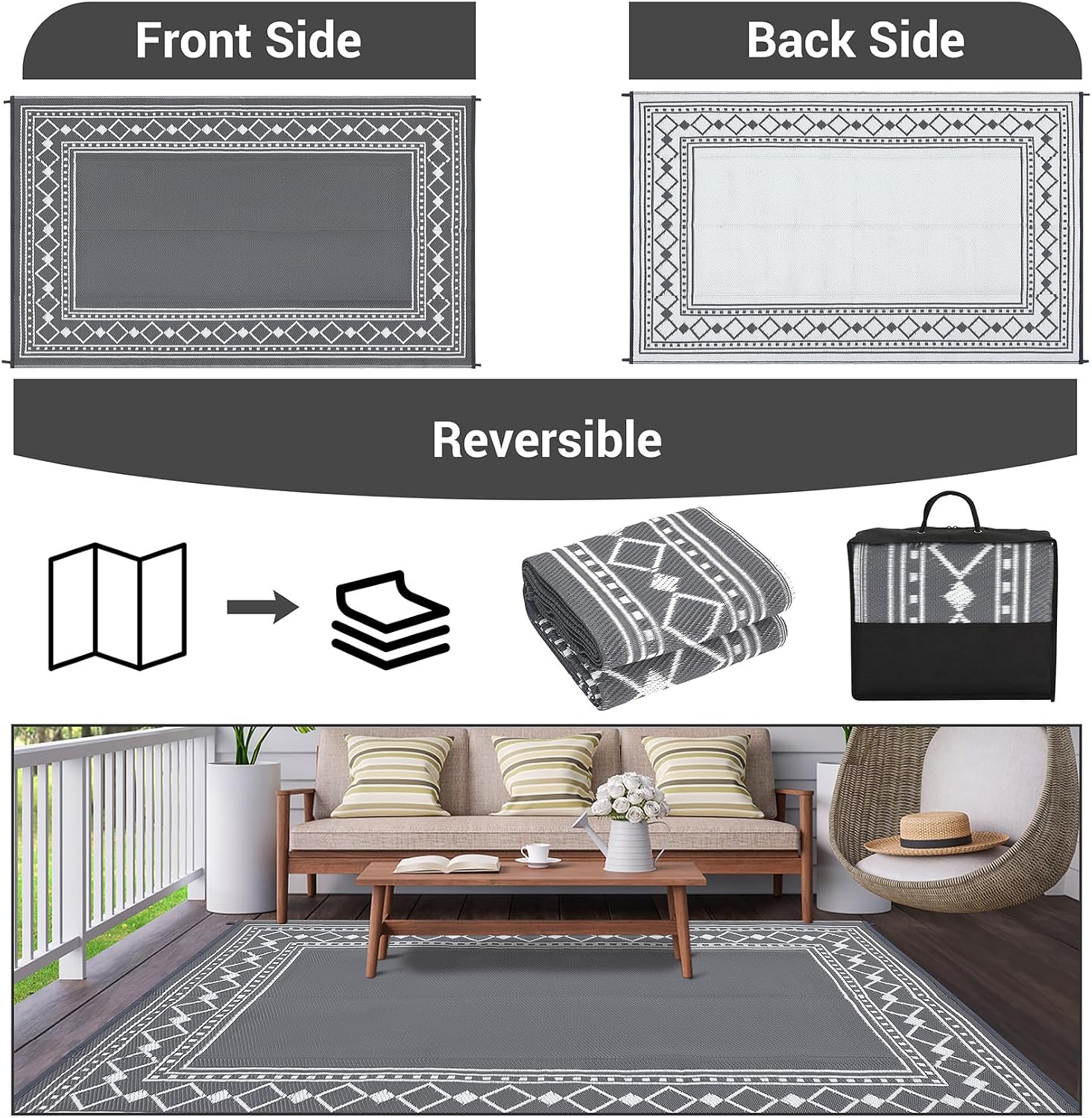 9x18 방수 양면 야외 러그 – RV 캠핑, 데크,  - Outdoor Camping Rugs 9X18 리뷰 및 가격
