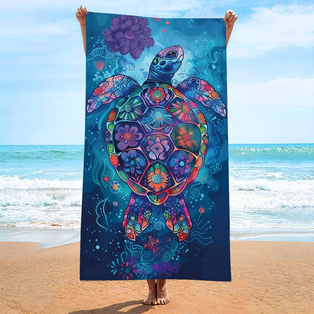 다채로운 바다거북 비치 타월 39x71인치 목욕 타월  - Camp Towel Microfiber 리뷰 및 가격