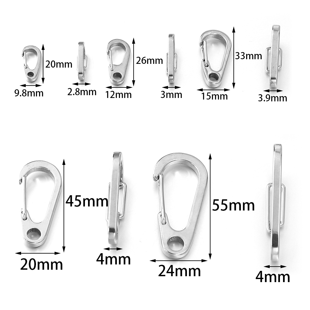 2-5pcs 스테인레스 스틸 작은 미니 카라비너 ​​클 - Outdoor Camping Bag 리뷰 및 가격