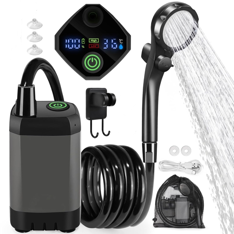 야외용 전기 샤워 세트 LED 디스플레이 화면 6000 - Outdoor Camping Showers 리뷰 및 가격