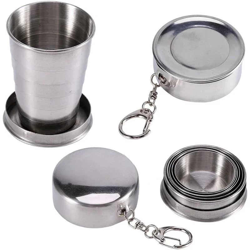 휴대용 스테인레스 스틸 접이식 컵 텔레스코픽 머그잔 차 - Outdoor Camping Utensils 리뷰 및 가격