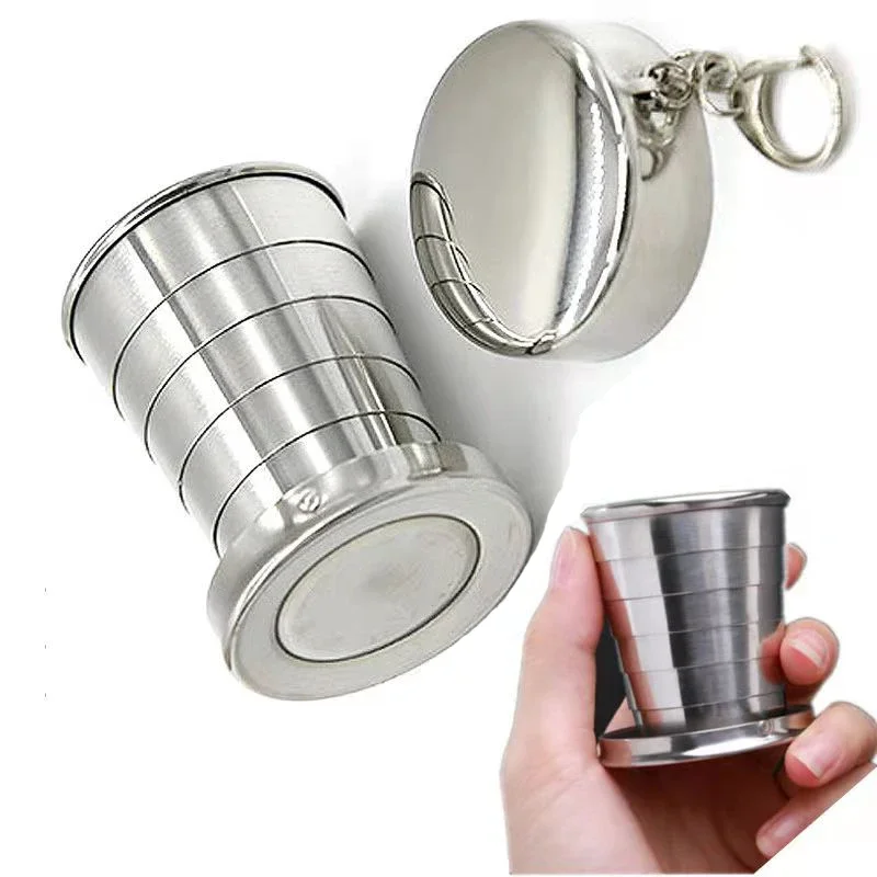 휴대용 스테인레스 스틸 접이식 컵 텔레스코픽 머그잔 차 - Outdoor Camping Utensils 리뷰 및 가격