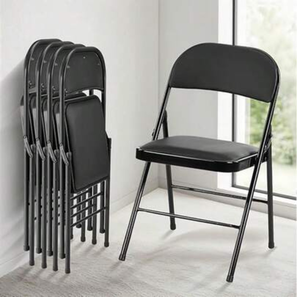 접이식 의자 4개 세트 가죽 패딩 접이식 의자 튼튼한  - Outdoor Camping Chairs 리뷰 및 가격