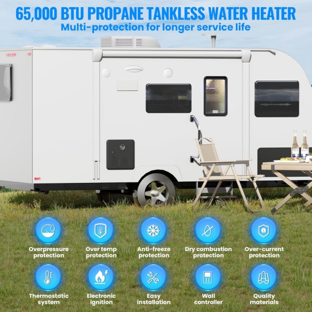 휴대용 RV 순간 가스 온수기 12V |   야외용 직 - Portable Camping Shower 리뷰 및 가격