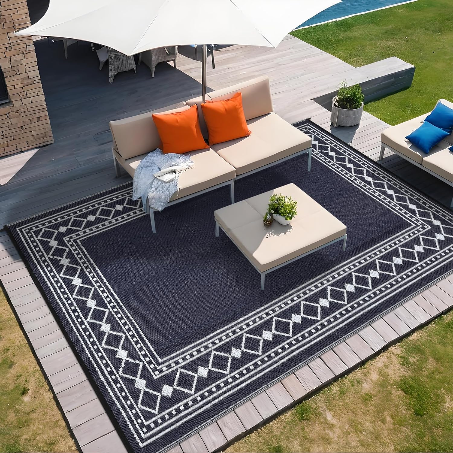9x18 야외용 러그 – 방수 양면 파티오 매트, RV - Outdoor Camping Rugs 9X18 리뷰 및 가격