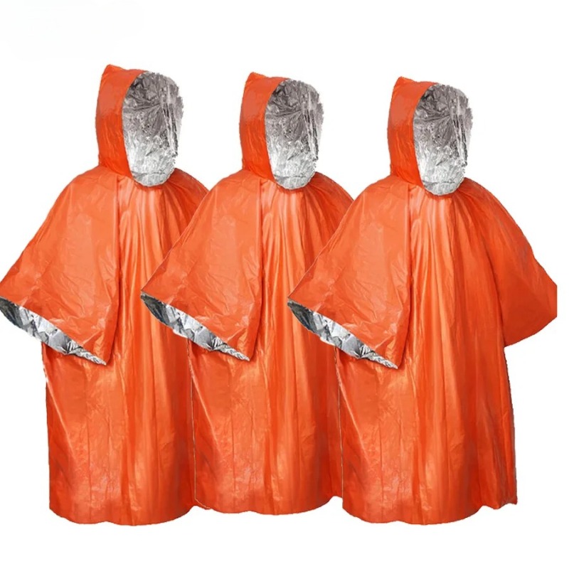 1-5PCS 다기능 생존 비옷 비상 담요 판초 단열 방 - Camping Rain Poncho 리뷰 및 가격