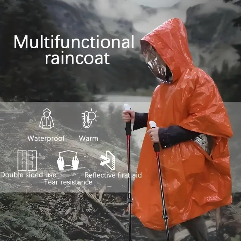 1-5PCS 다기능 생존 비옷 비상 담요 판초 단열 방 - Camping Rain Poncho 리뷰 및 가격