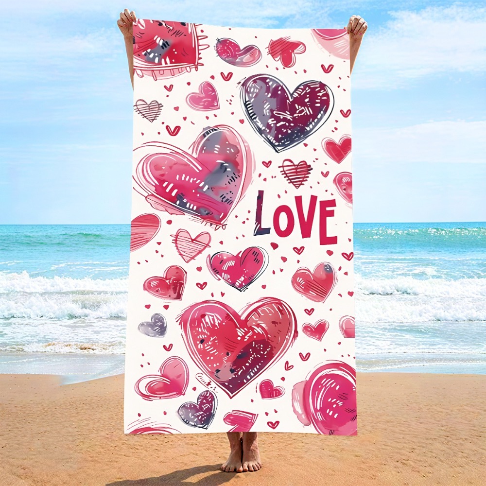 하트 심볼 목욕 타월 27x55인치 비치 타월 마이크로 - Camp Towel Microfiber 리뷰 및 가격