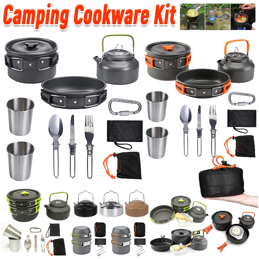 캠핑 조리기구 세트 주전자 냄비 프라이팬 휴대용 접이식 - Outdoor Camping Utensils 리뷰 및 가격