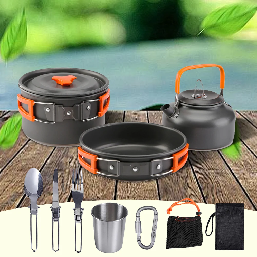 캠핑 조리기구 세트 주전자 냄비 프라이팬 휴대용 접이식 - Outdoor Camping Utensils 리뷰 및 가격