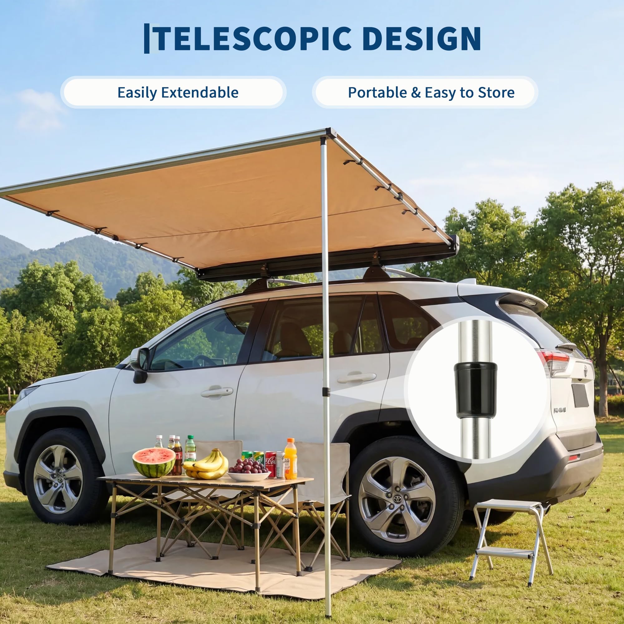 SUV 트럭 밴 루프랙 어닝 - 접이식 측면 차양막,  - Outdoor Camping Bag 리뷰 및 가격